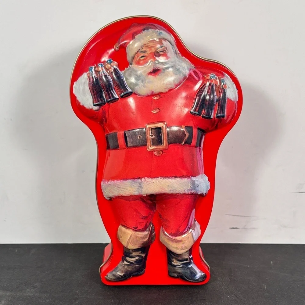 Coca Cola Haddon Sundblom Santa Shaped Collectible Tin 6.5”